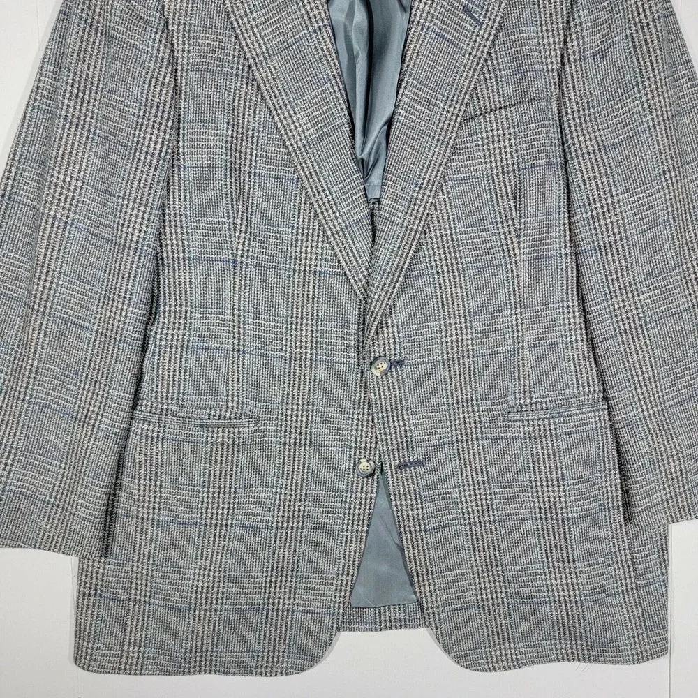 Hart Schaffner Marx Famous Barr‎ Vintage Sport Coat - Gray Blue - about 45R